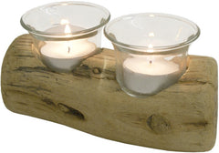 Driftwood Candle Duo, Nightlight Holder